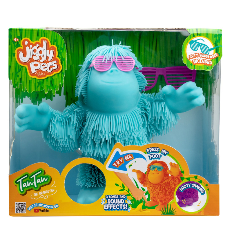 Интерактивная игрушка Jiggly Pets Орангутан Тан-Тан голубой