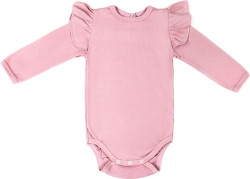 Боди детское с длинным рукавом с рюшами AMAROBABY Fashion, розовый, р.56