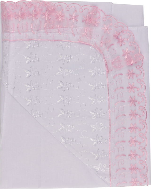 Уголок с гипюром Вербена Моё Дитё белый с розовым 75х75 см