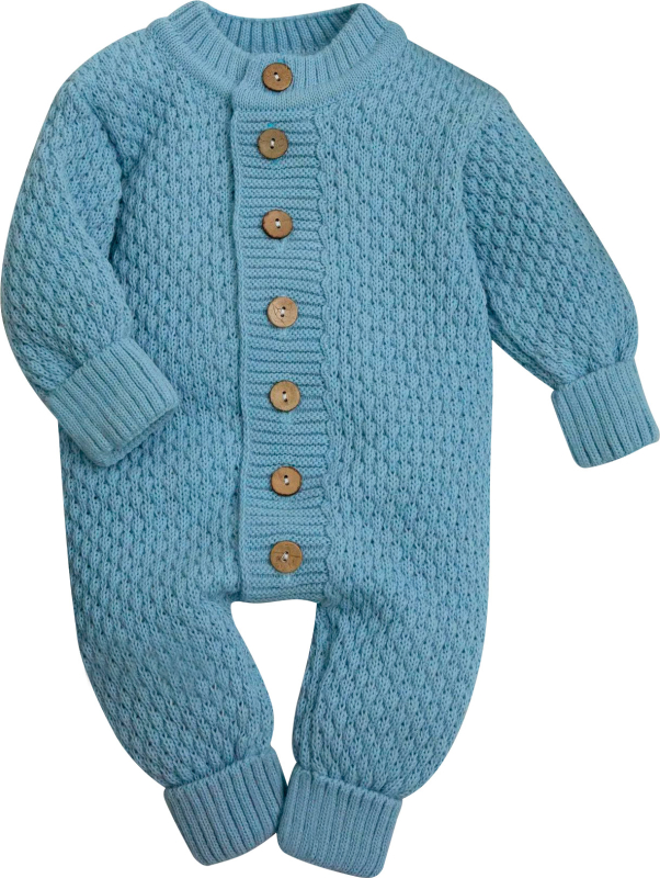 Комбинезон детский Amarobaby Pure Love Wool вязаный, голубой 56