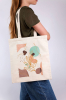 Раскраска на сумке Флористическая абстракция Фрея, 40х35 см