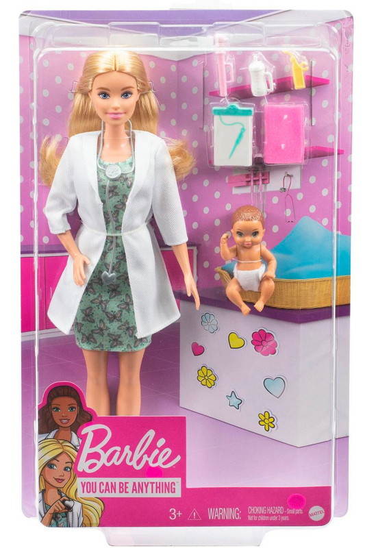 Кукла Barbie доктор педиатр с малышом пациентом