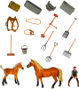 Набор фигурок Masai Mara животных серии Мир лошадей Конюшня игрушка, лошадь с жеребенком, наездница, инвент