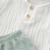 Летний комплект рубашка и шорты Муслин, полынь, размер 24, рост 74-80 см