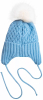 Шапочка детская AmaroBaby Pure Love Wool вязаная, утепленная, голубой, 38-40