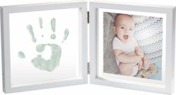 Рамочка двойная прозрачная Baby Art Baby Style с отпечатком краской белый