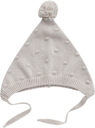 Шапочка вязаная Olivia knits Pom-Pom Гномик Серый циркон 44 см