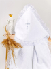 Полотенце детское с уголком Amarobaby Little Angel Hugs с кружевом silver, белый 90х90 см